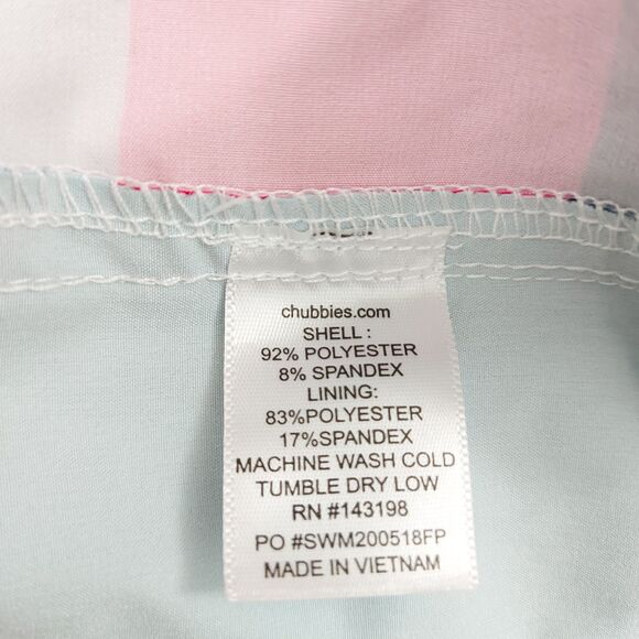 Chubbies Swim Shorts Mens Large White 7" Inseam Mesh Lined Summer Beach Outdoor - Picture 9 of 11